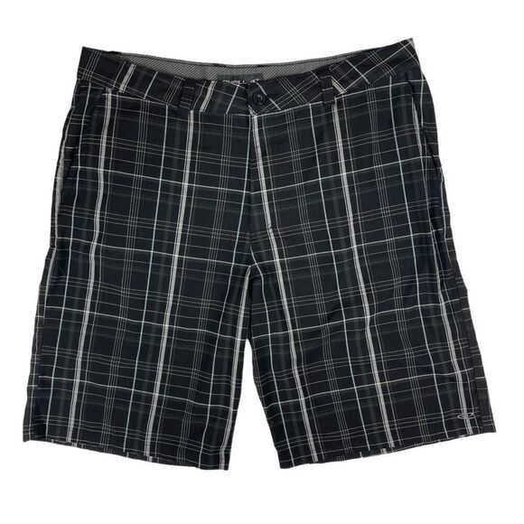 O'Neill Chino Shorts Black Casual Summer Mid Length Flat Front Men's Size 38 - Picture 1 of 8